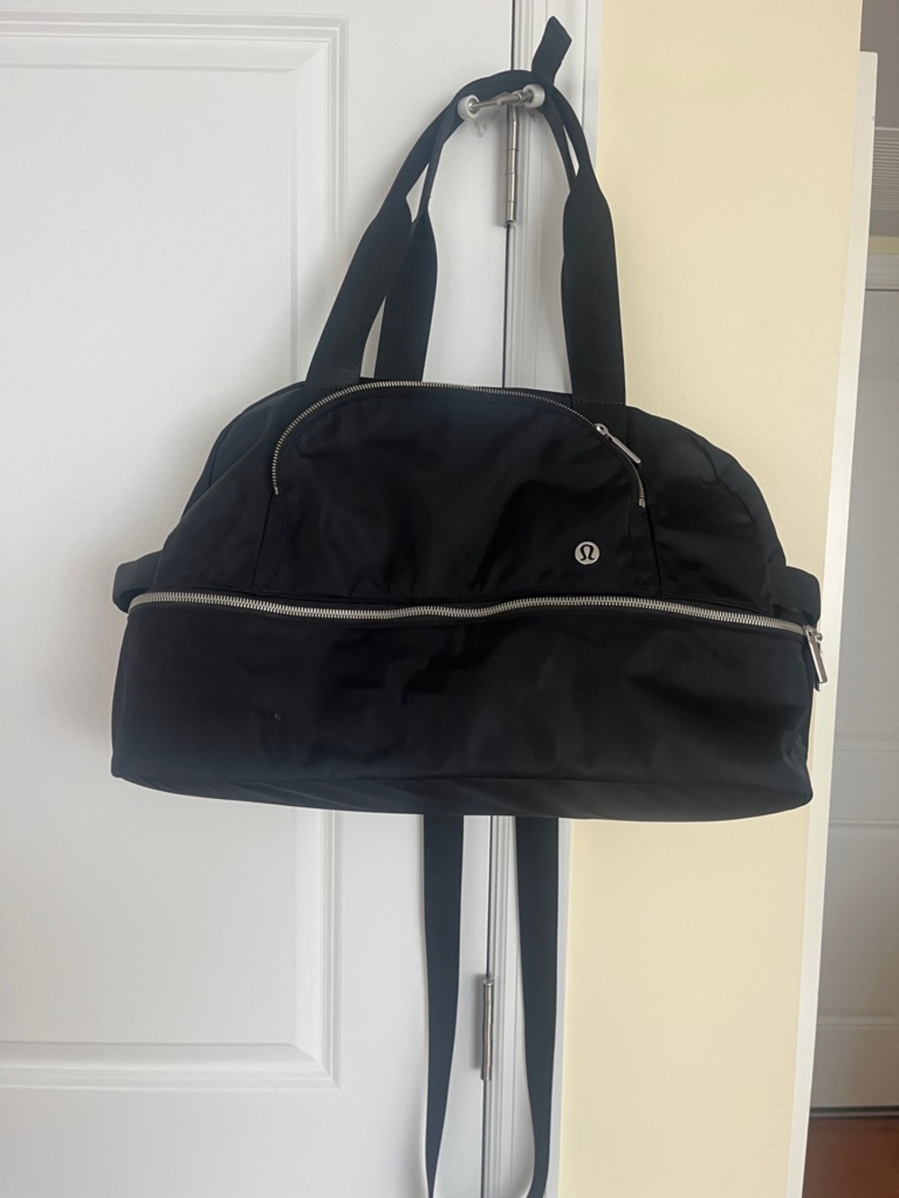 lululemon athletica Black Travel Duffel with pockets and luggage pocket